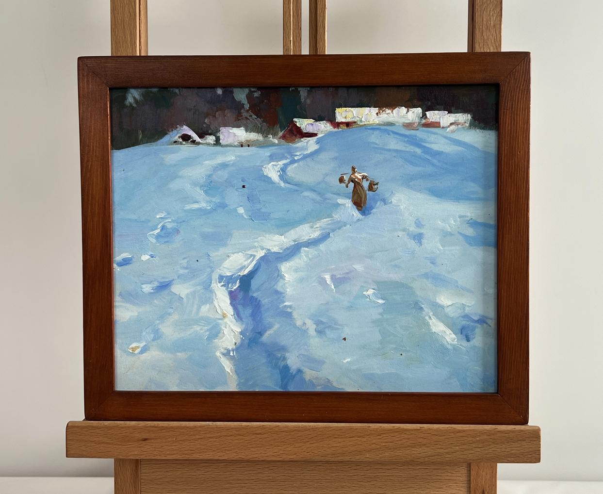 Oil painting Along the snowy paths by Yuriy Suprunchuk snowy landscape
