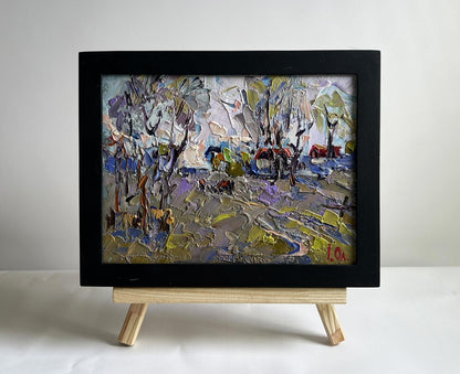 Oil painting Far from the village by Oleksiy Ivanyuk abstract landscape