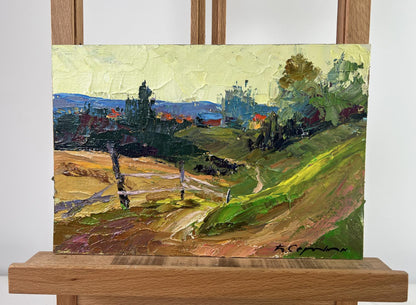 Oil painting Where the forest touches the mountains by Boris Serdyuk