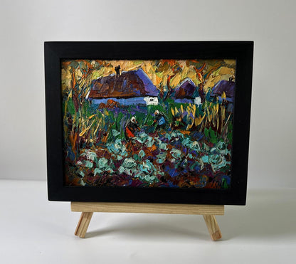 Oil painting Country garden by Oleksiy Ivanyuk in black frame