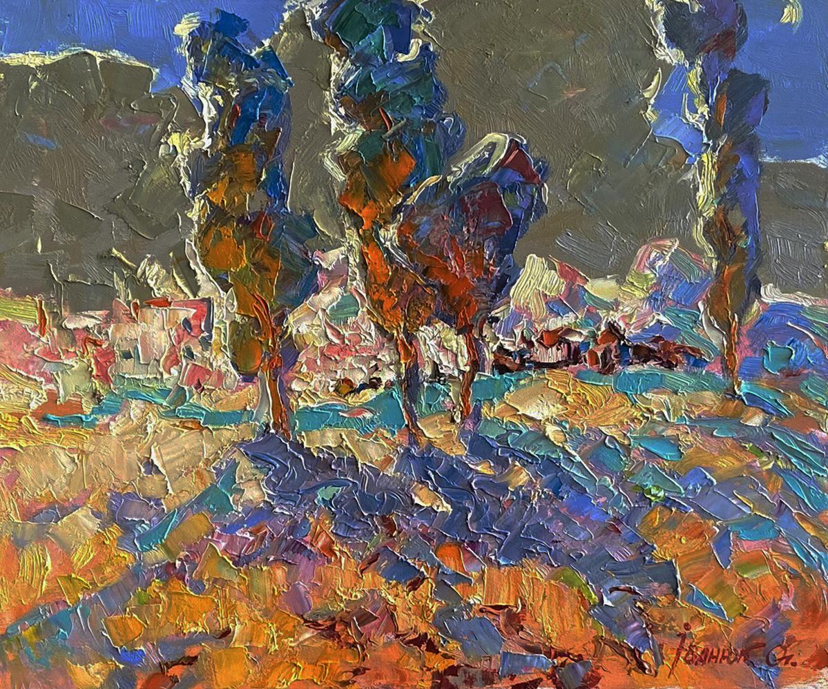 Vibrant impressionist oil painting Hot day in the village by Oleksiy Ivanyuk