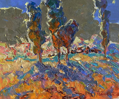 Vibrant impressionist oil painting Hot day in the village by Oleksiy Ivanyuk