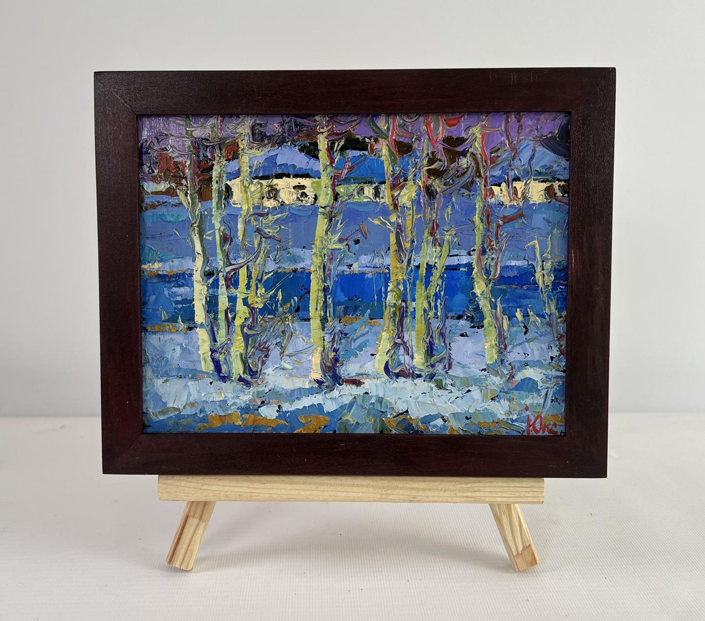Oil painting The first breath of spring by Oksana Ivanyuk snowy landscape