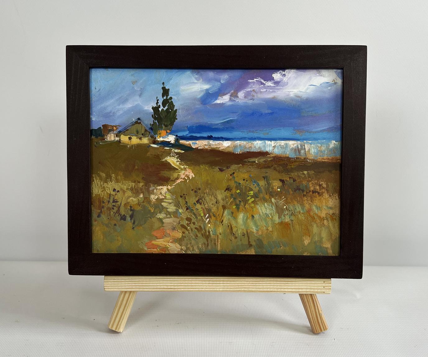 Oil painting After the thunderstorm by Yuriy Suprunchuk in dark frame