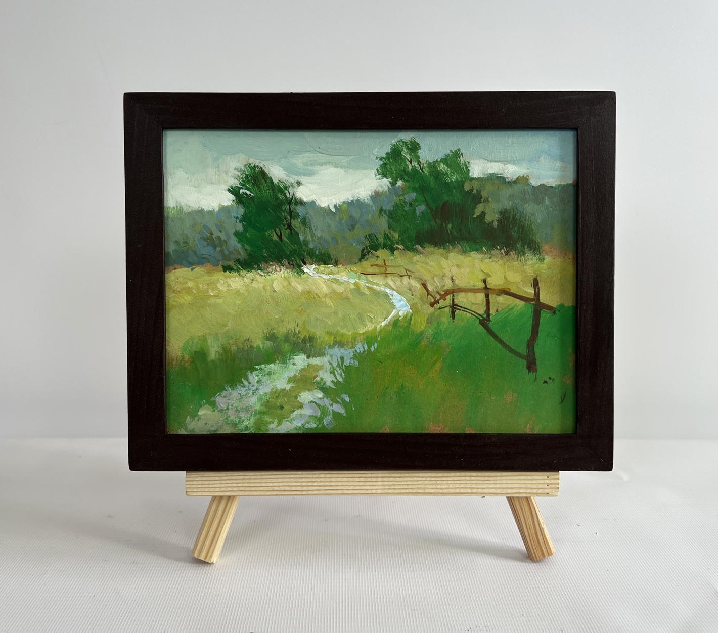 Oil painting Golden summer fields by Yuriy Suprunchuk, pastoral scene