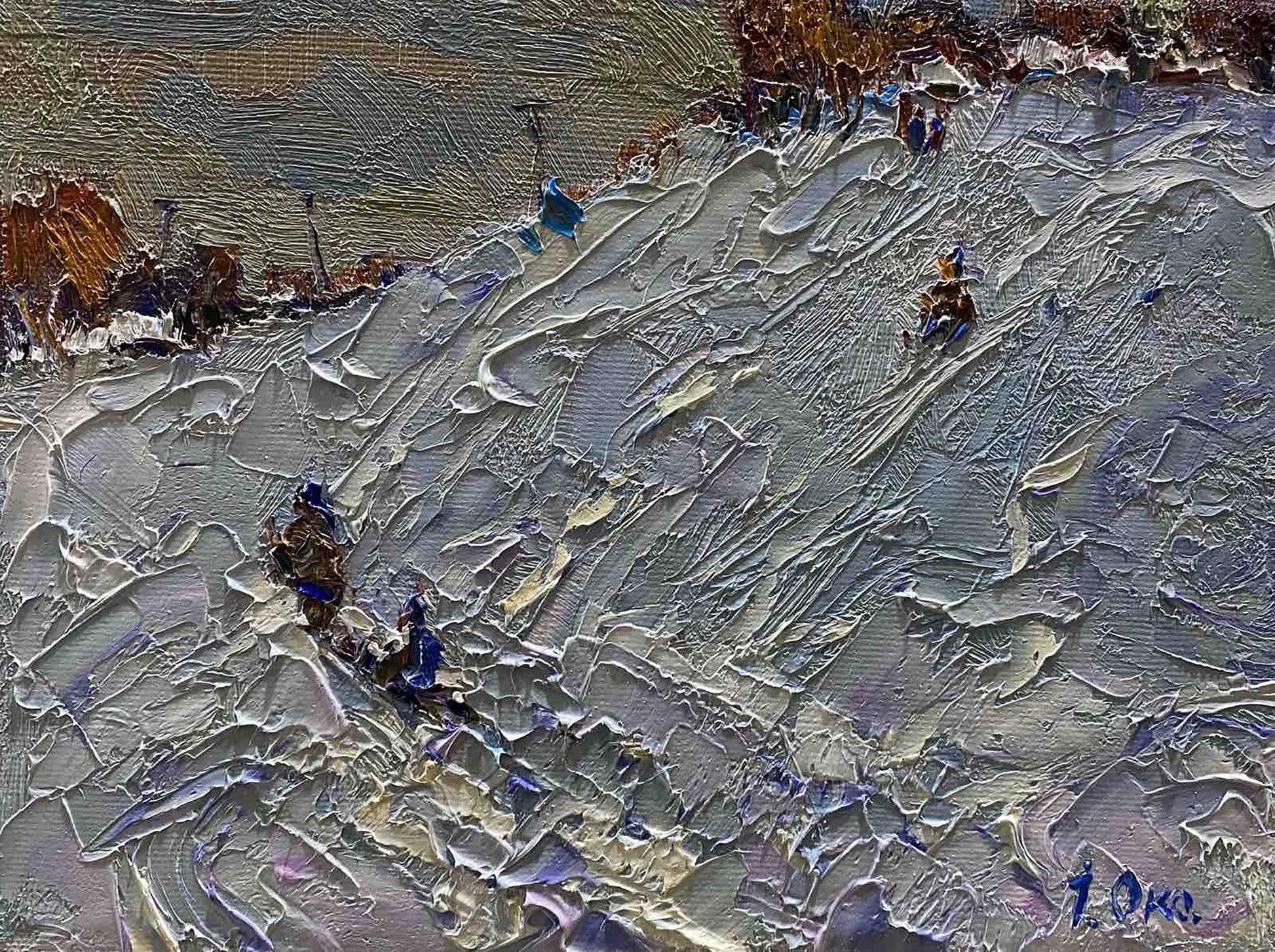 Oil painting Winter Landscape 