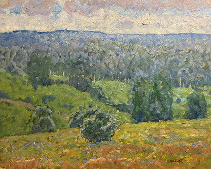 Oil painting Forest glades by Georgy Kolosovsky textured green landscape
