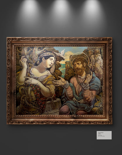 Oil painting Christ by Litvinov Oleg Arkadyevich in ornate gilded frame