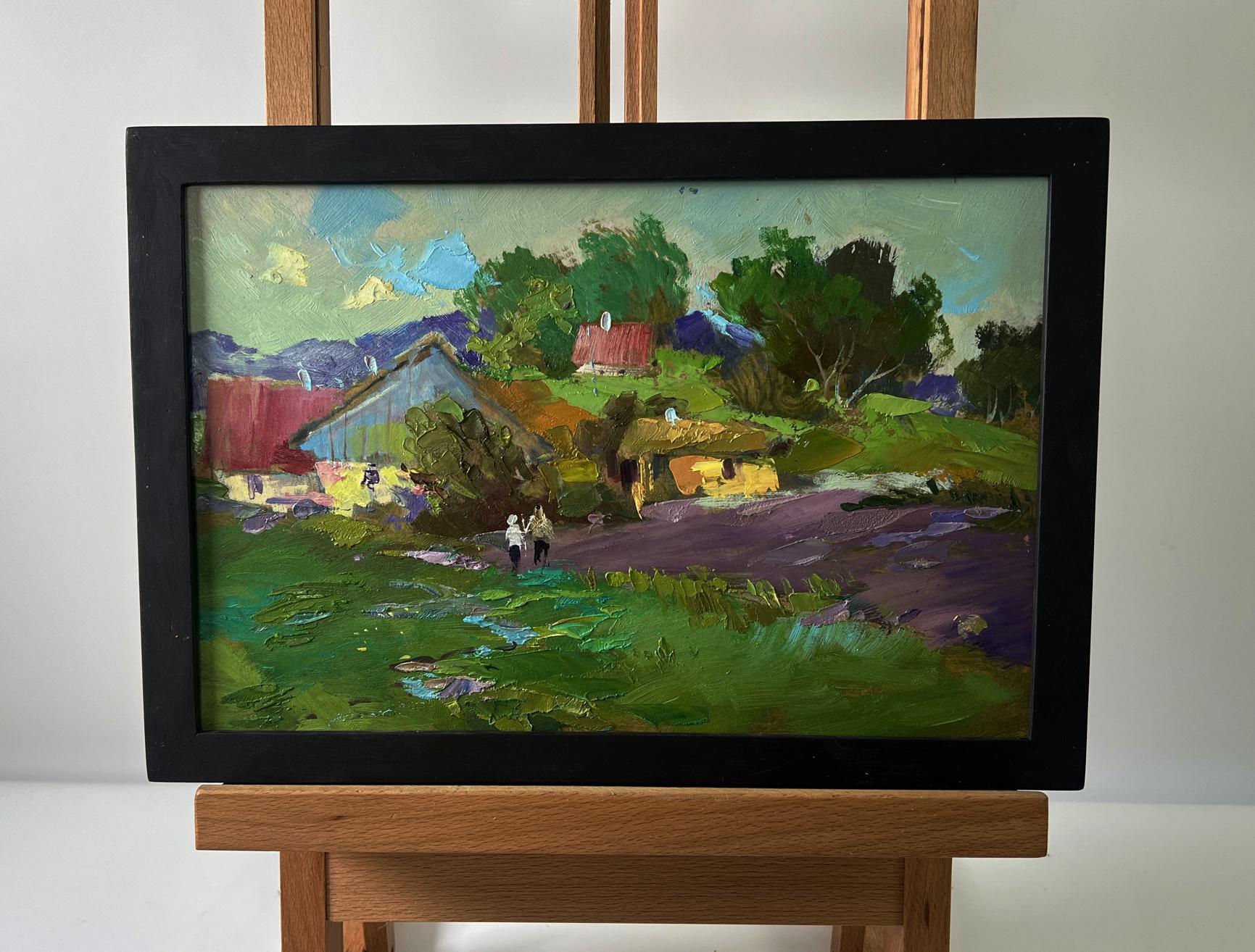 Framed oil painting The road to the village by Yuriy Suprunchuk