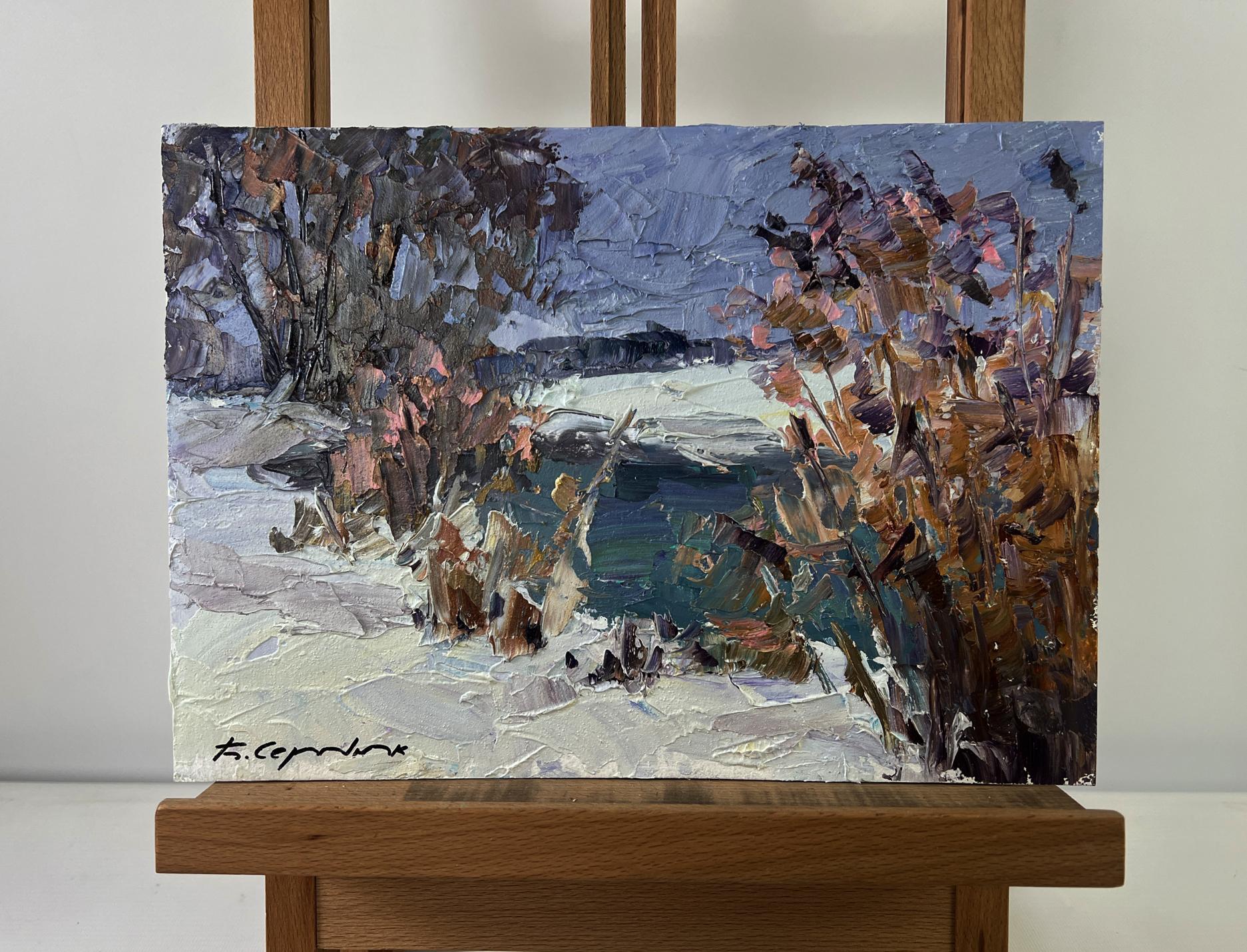 Oil painting The first snow and the breath of frost by Boris Serdyuk