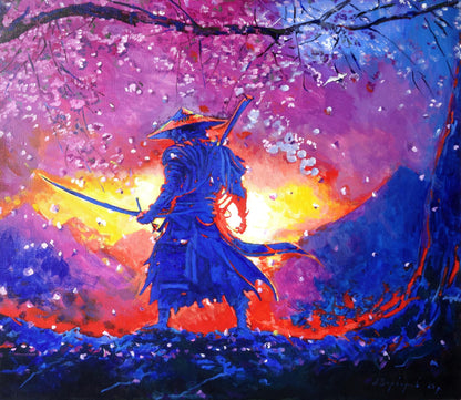 Oil painting Samurai Spring Anatoly Varvarov