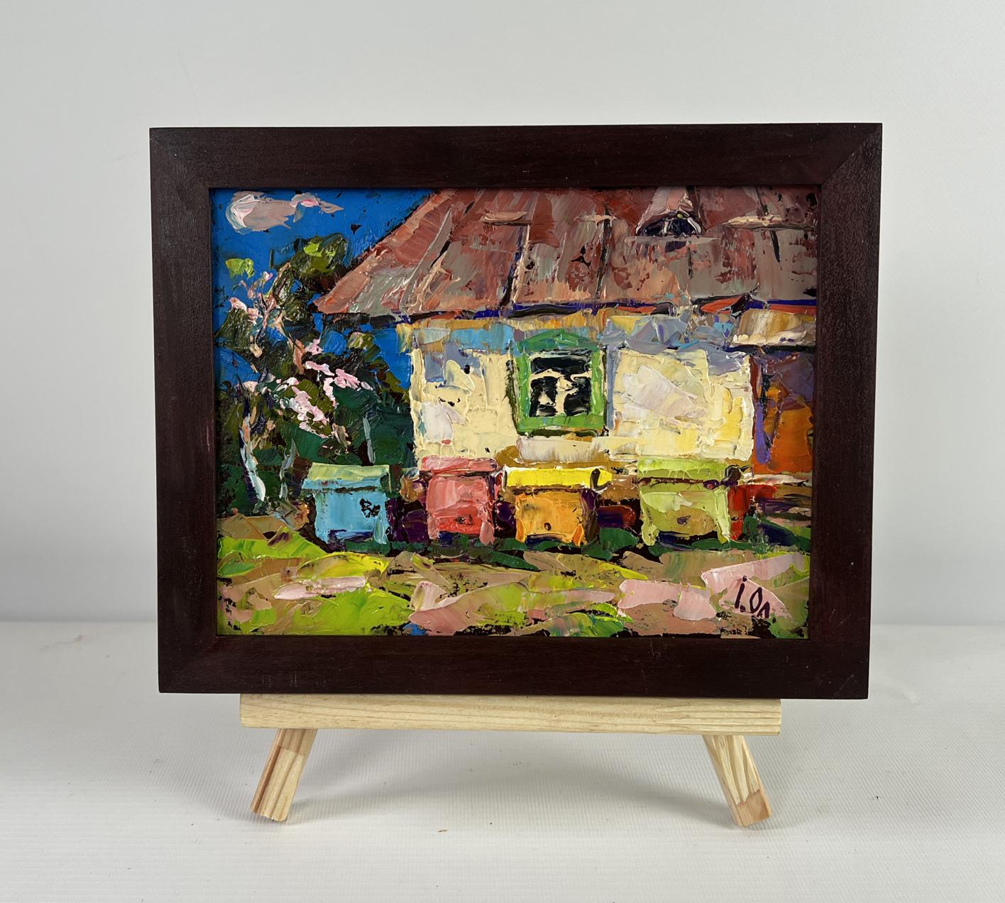 Vibrant impressionist oil painting Spring is coming to the yard by Oleksiy Ivanyuk