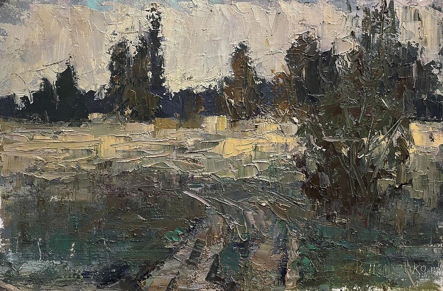 Impressionistic oil painting On the Glade by Volodymyr Pashchenko