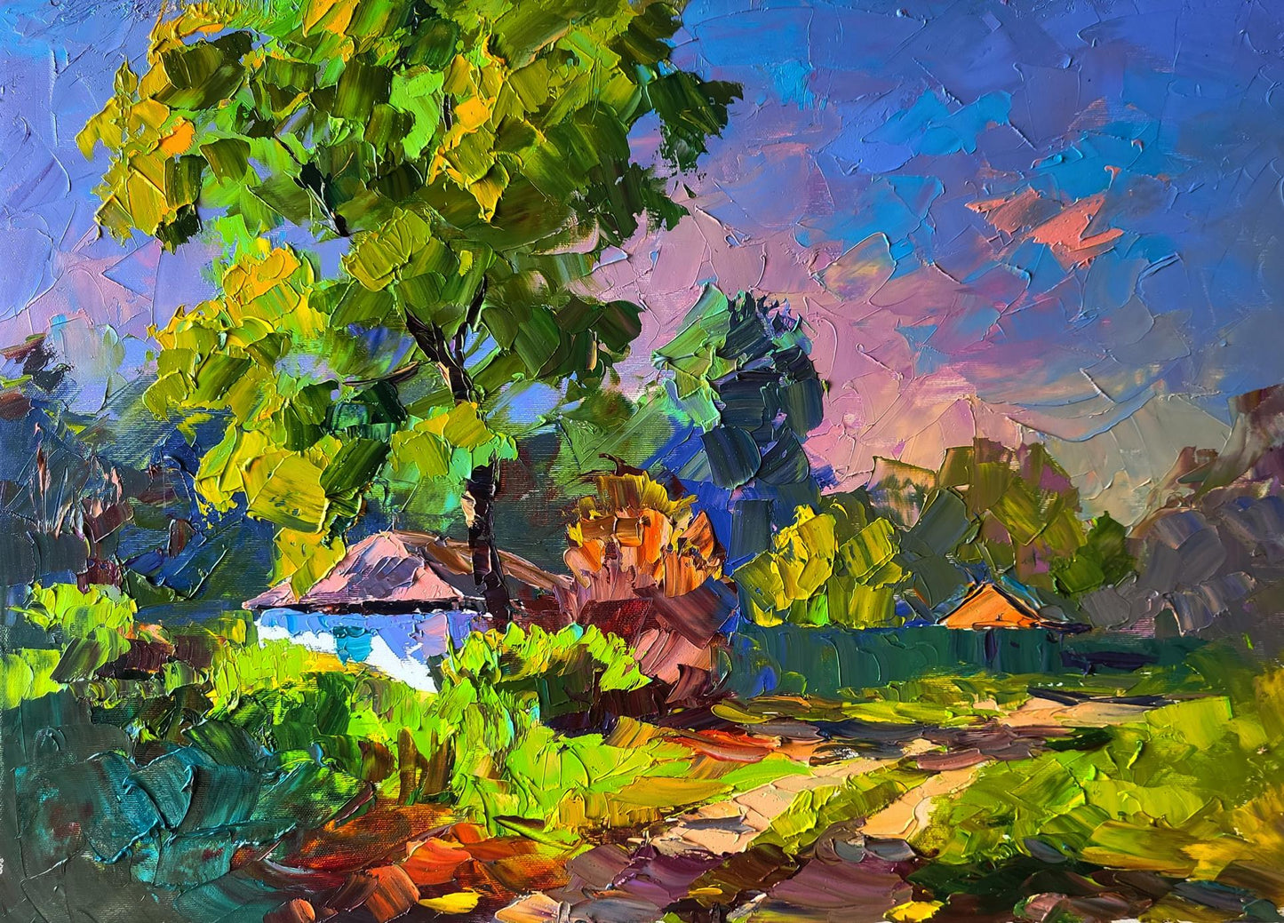 Vibrant impressionist oil painting Autumn came suddenly by Boris Serdyuk
