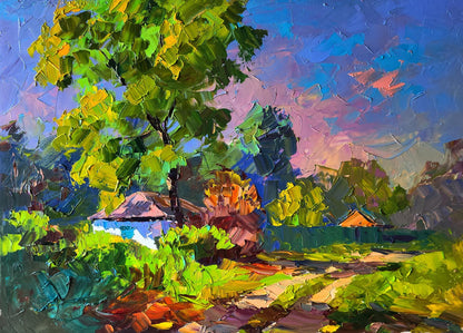 Vibrant impressionist oil painting Autumn came suddenly by Boris Serdyuk