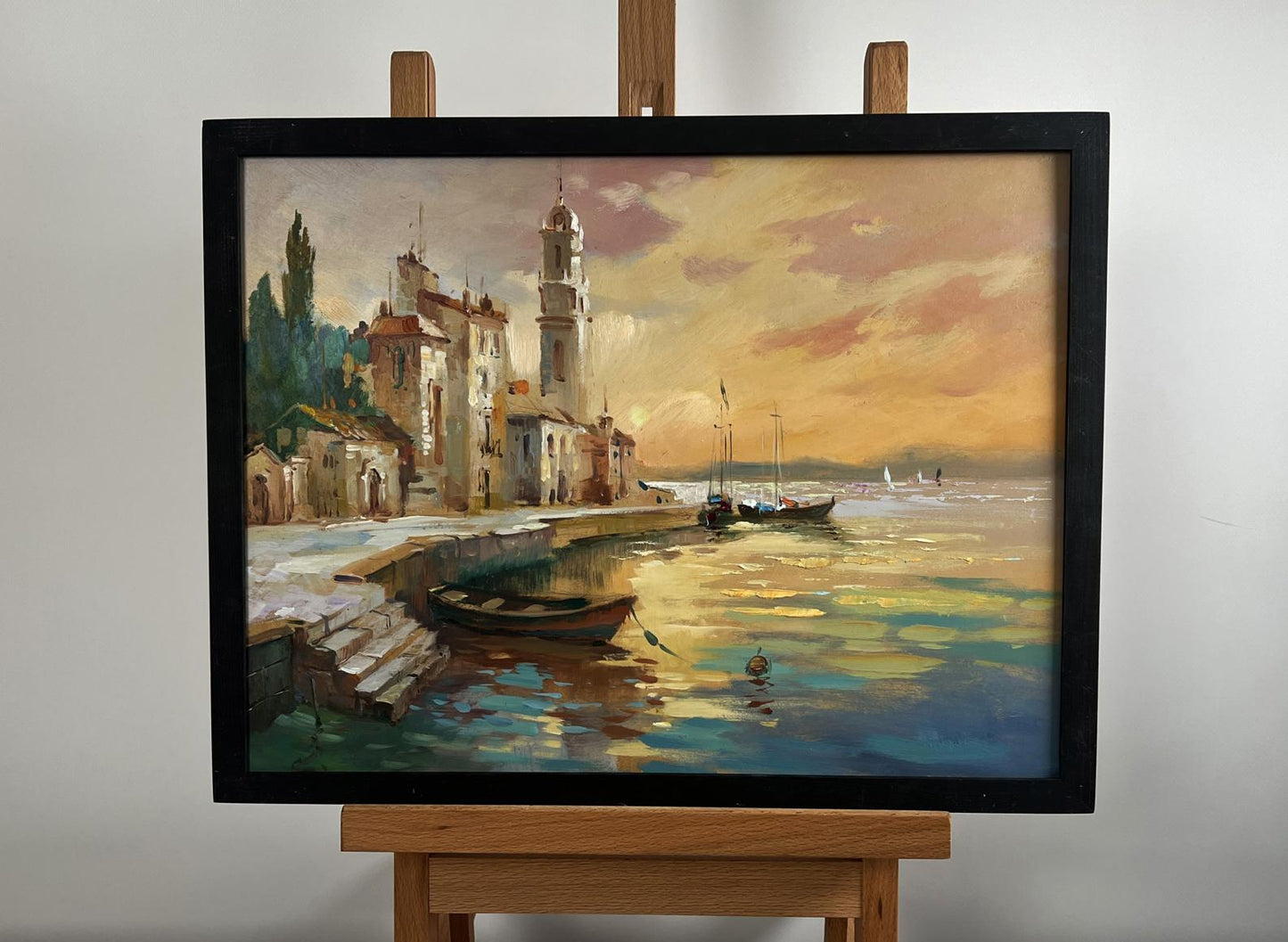 Oil painting The flaming evening horizon by Yuriy Suprunchuk, coastal sunset