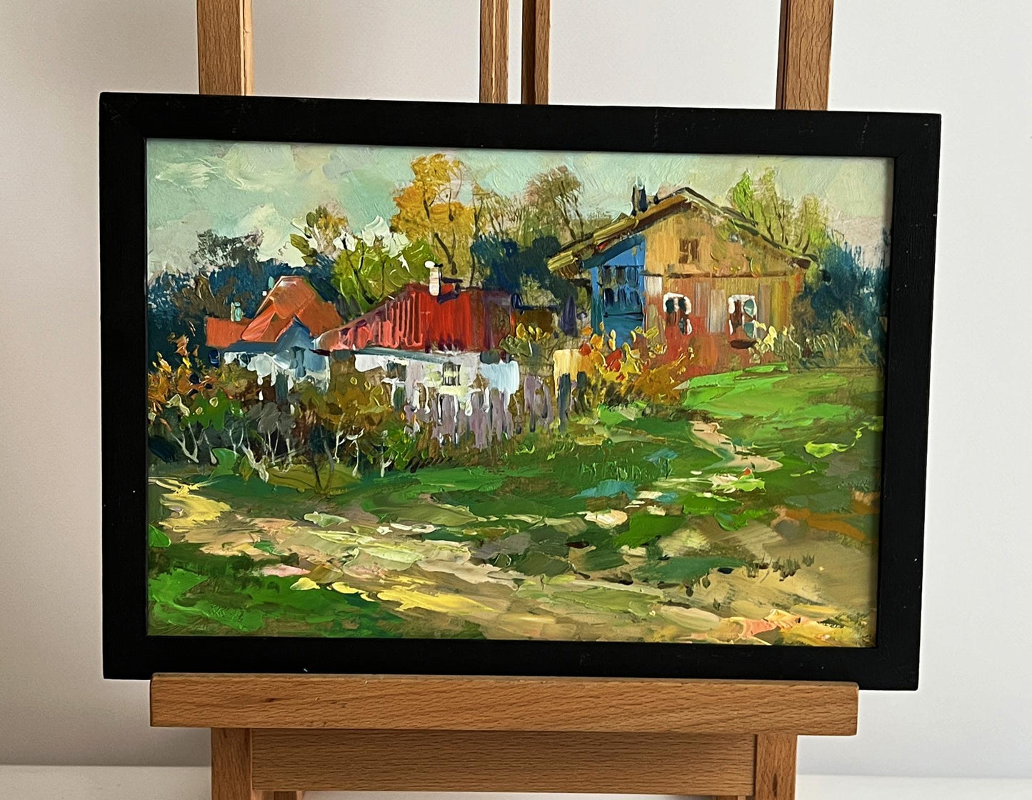 Oil painting of quiet village street by Yuriy Suprunchuk