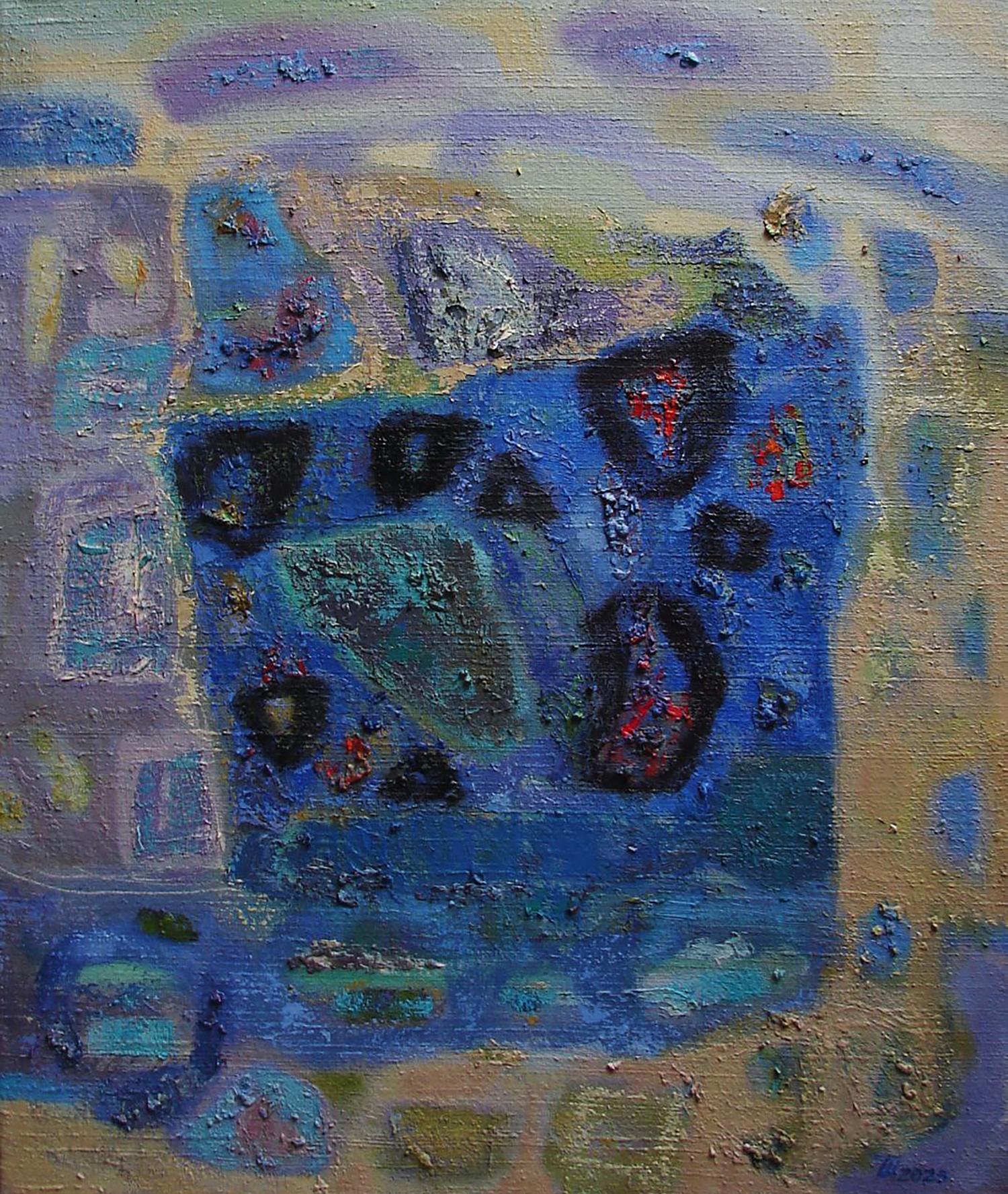 Oil painting Interpretation of the Moonlight by Tatyana Shulyak in blues and purples