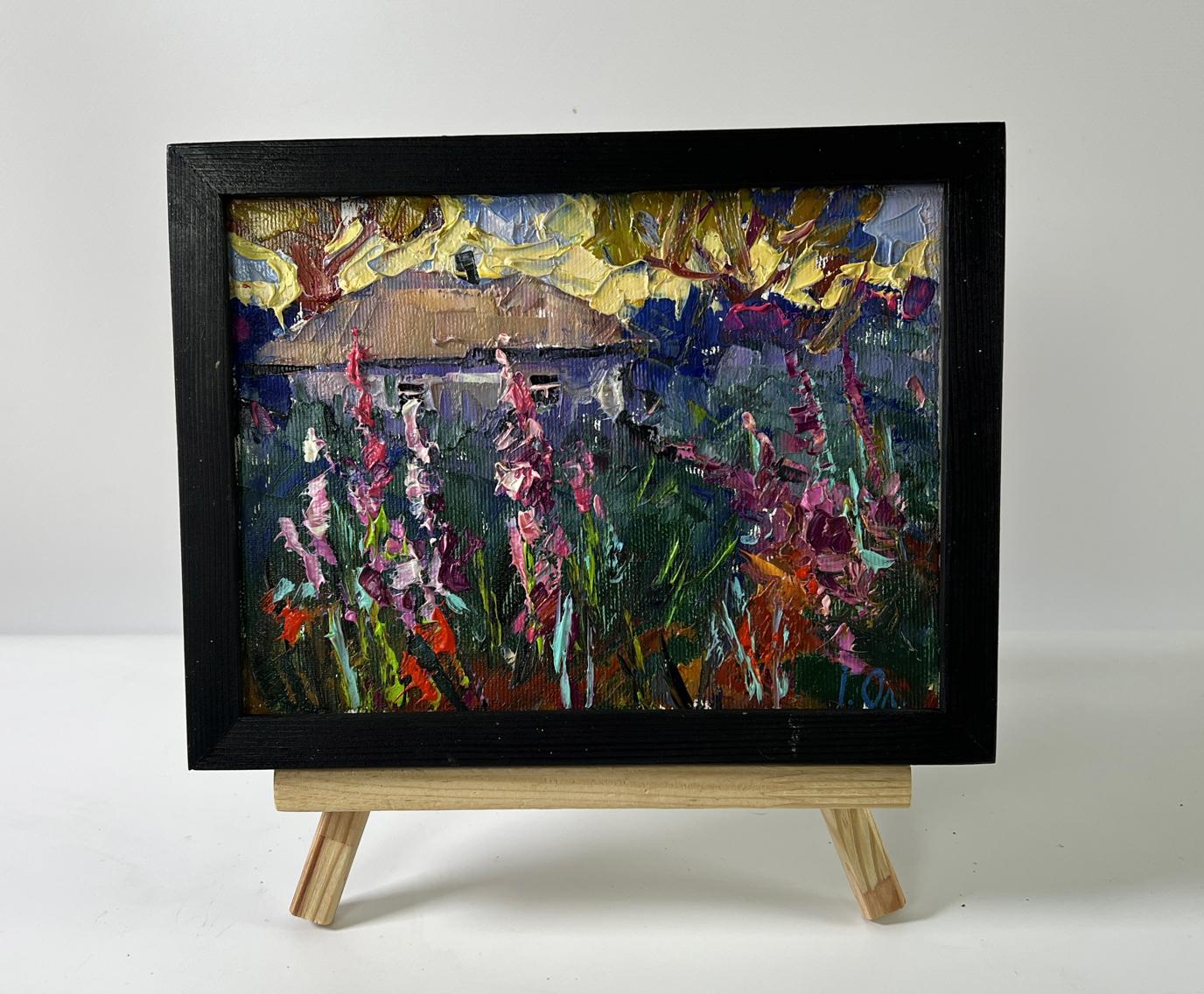 Oil painting Evening cold by Oleksiy Ivanyuk in black frame