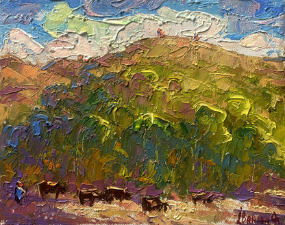 Oil painting A path at the foot of the mountains by Oleksiy Ivanyuk