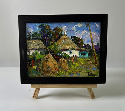 Oil painting Summer village by Oksana Ivanyuk rustic scene