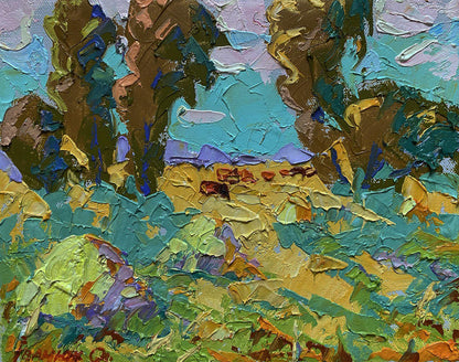 Vibrant impressionist oil painting Morning on the pasture by Oleksiy Ivanyuk