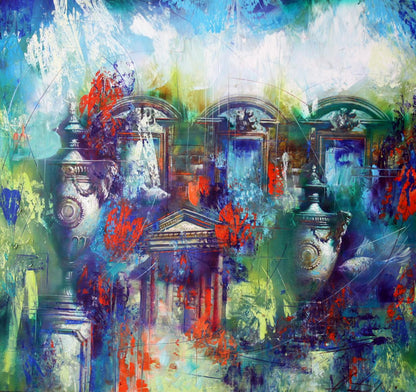 Oil painting Forgotten still life by Alexander Dobrodiy in silver blue tones