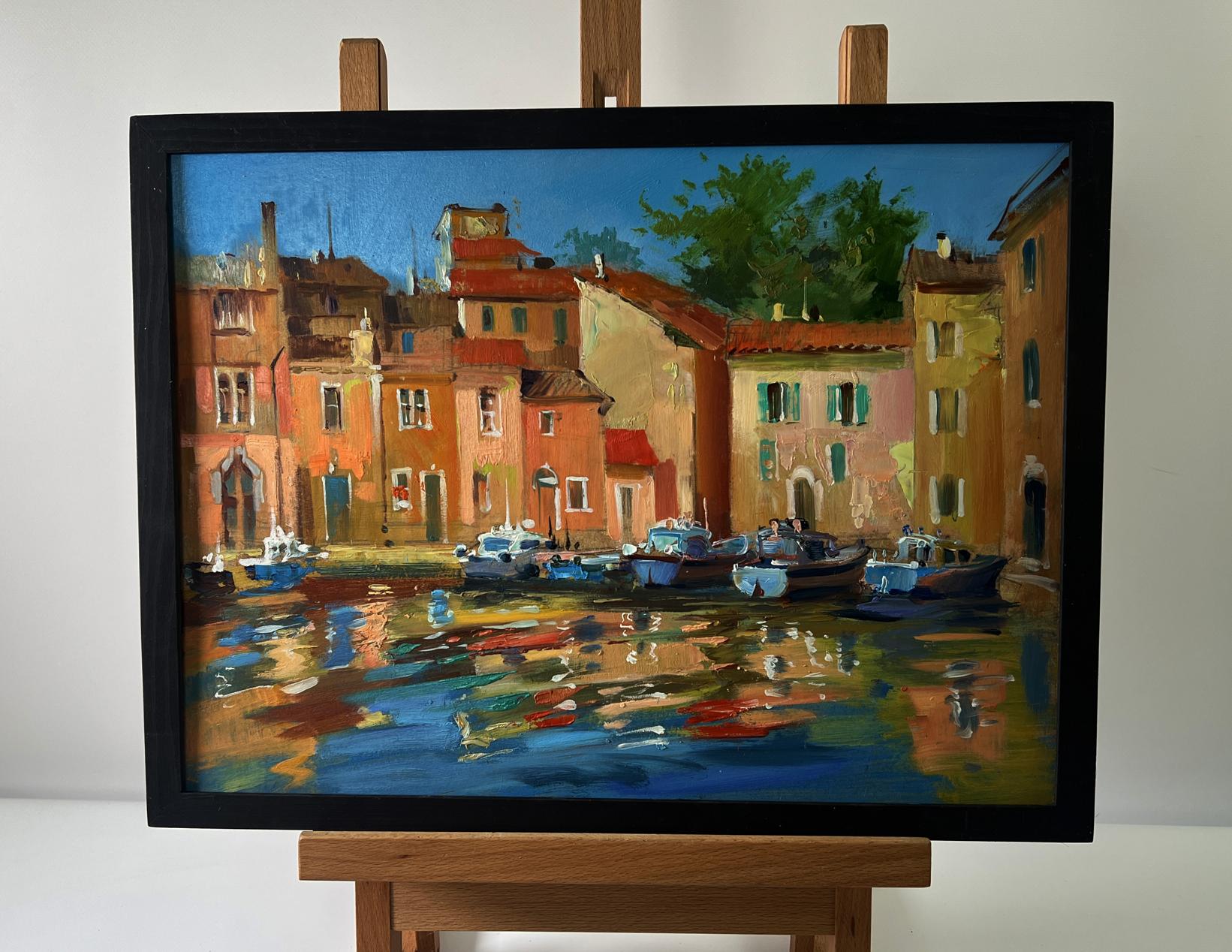 Framed oil painting of Old Venice street by Yuriy Suprunchuk