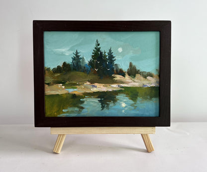 Oil painting Forest in the reflection of the river by Yuriy Suprunchuk