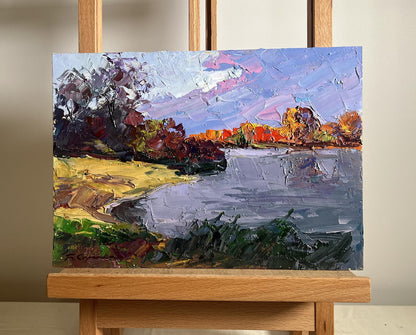 Oil painting The beauty of an autumn evening by Boris Serdyuk
