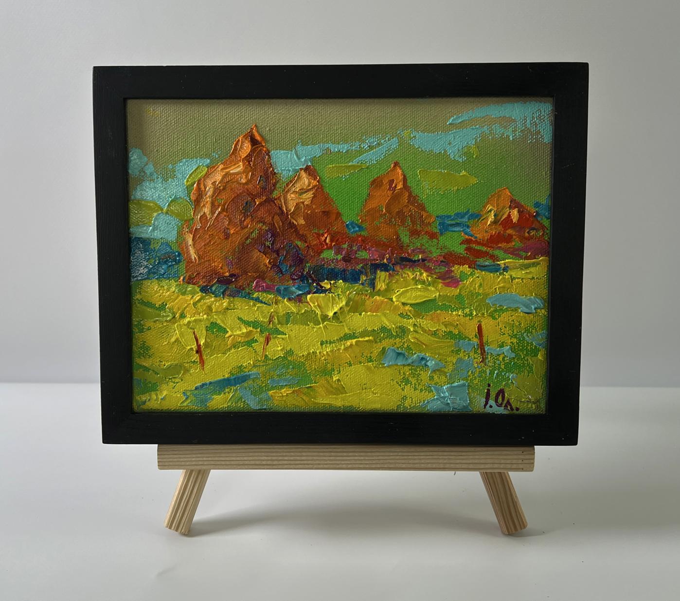 Oleksiy Ivanyuk Summer fields oil painting in black frame