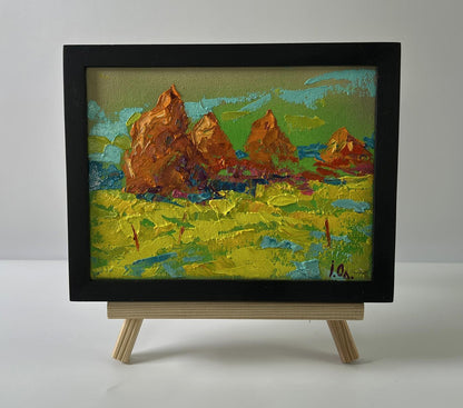 Oleksiy Ivanyuk Summer fields oil painting in black frame