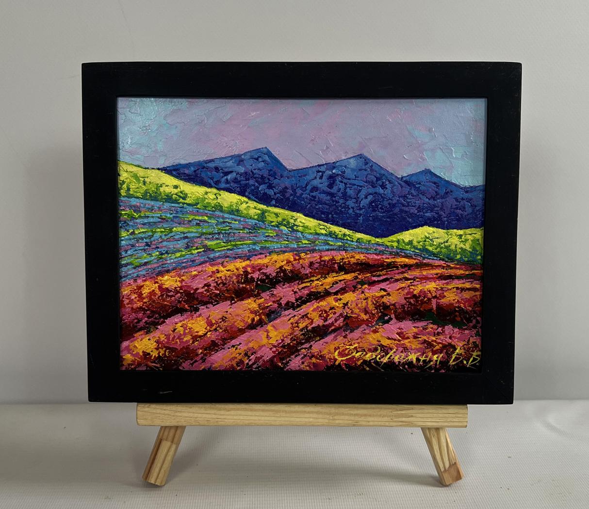 Oil painting Evening is approaching in the mountains by V. Zadorozhnya