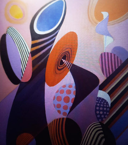 Vibrant Oil painting Ovals by Alexander Strashevich with bold geometric shapes