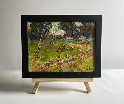 Oil painting The road leading to the village by Oksana Ivanyuk