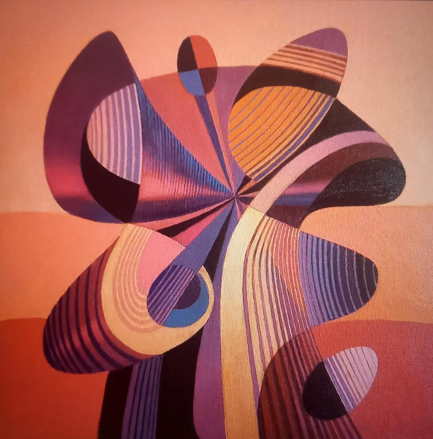 Oil painting sculpture by Alexander Strashevich: abstract swirling geometric forms