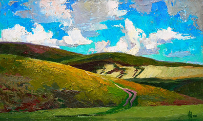 Vibrant impressionist oil painting In the Mountains by Egor Shvachunov