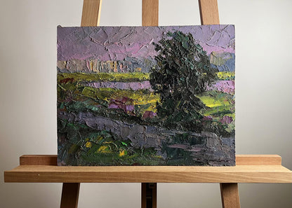 Oil painting Natural meadow by Boris Serdyuk, textured impasto landscape