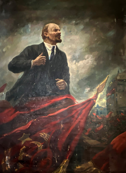 Oil painting Lenin on the Tribune Unknown Artist