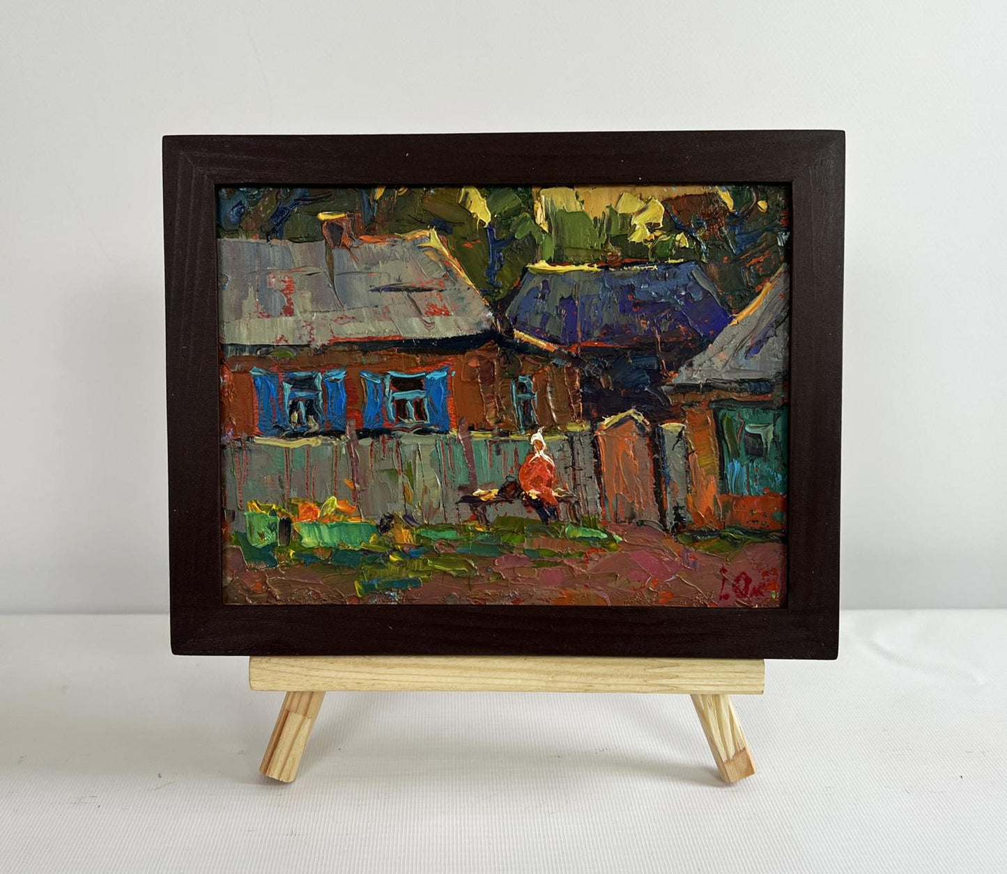Oil painting Evening silence in the village by Oksana Ivanyuk