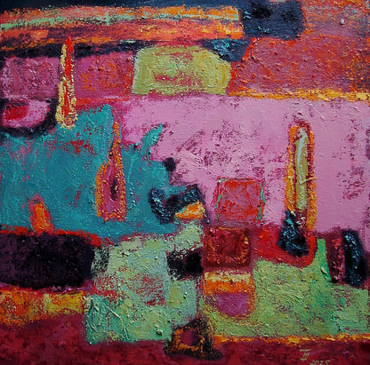 Vibrant impasto oil painting Penetrating abstraction by Tatyana Shulyak