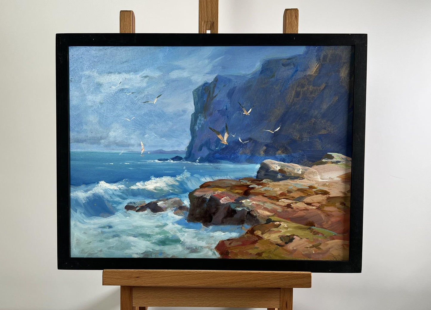 Oil painting Sea Breeze on a Clear Day by Yuriy Suprunchuk coastal scene