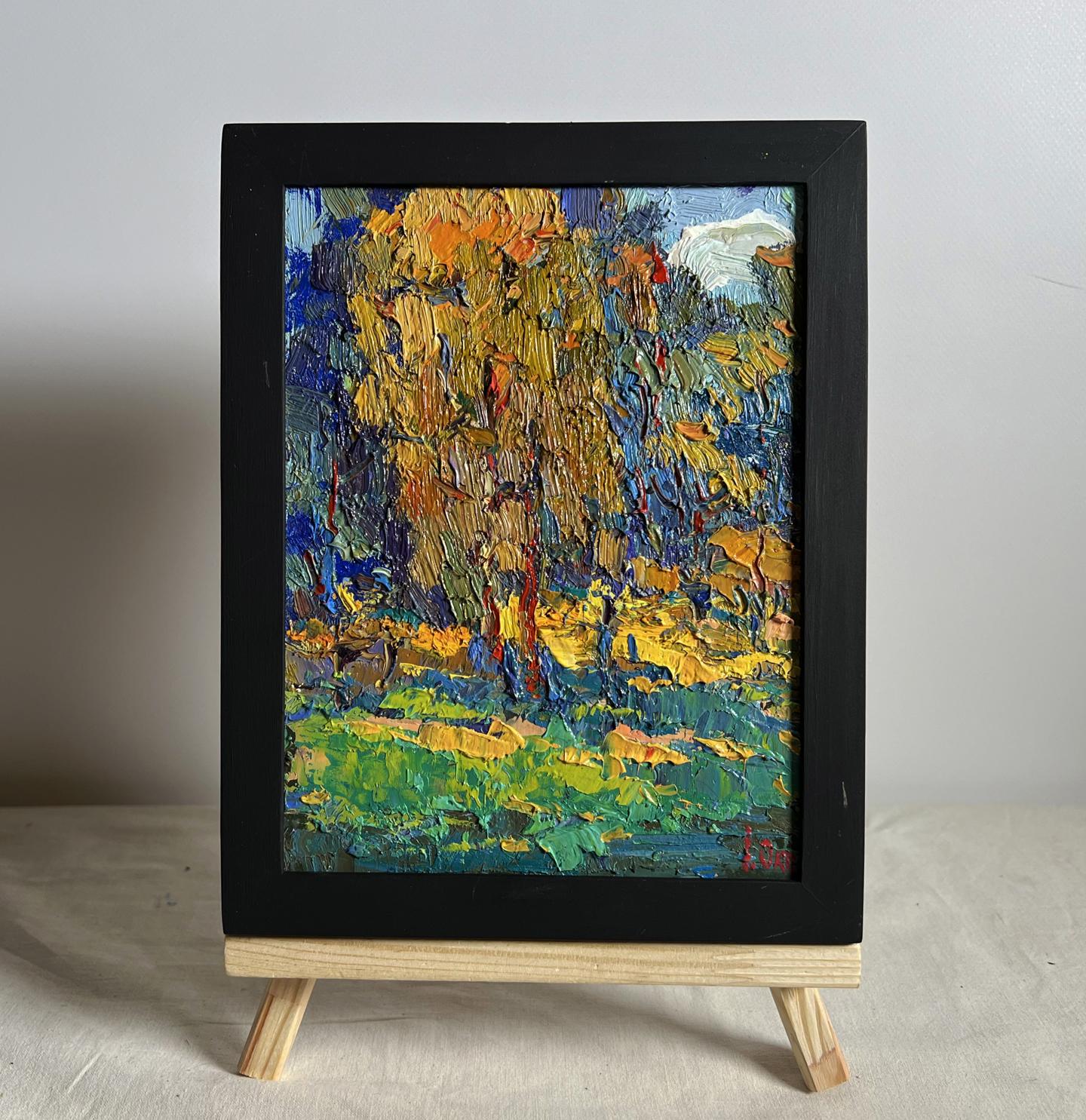 Oil painting Sunbeams on the Meadows by Oksana Ivanyuk with autumn foliage