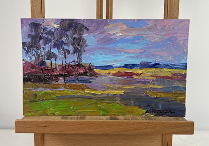 Vibrant impressionist oil painting Spring colorful day in mountains by Boris Serdyuk