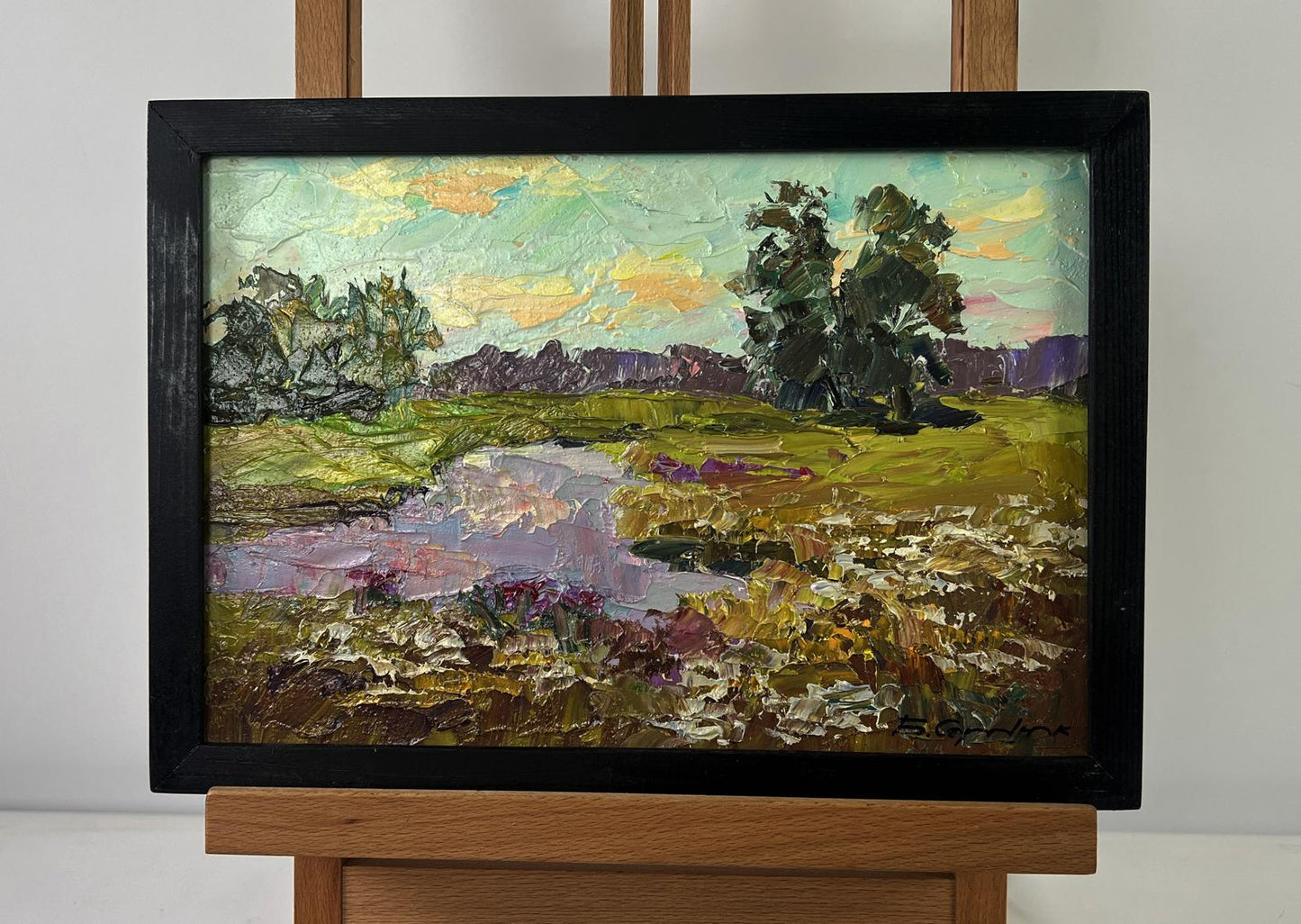 Framed impressionist oil painting Sunny days by Boris Serdyuk