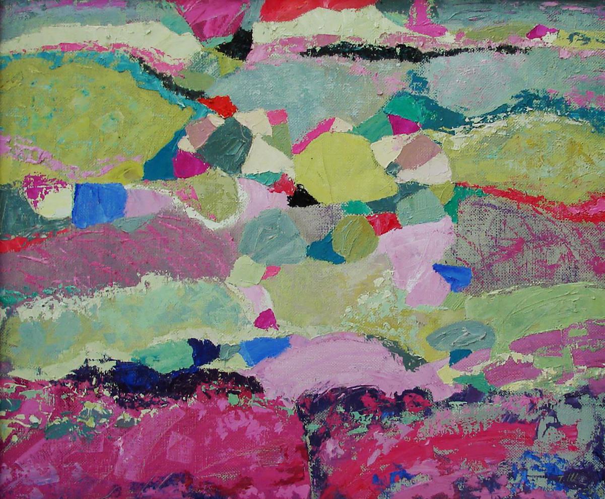 Vibrant oil painting of lavender fields by Tatyana Shulyak