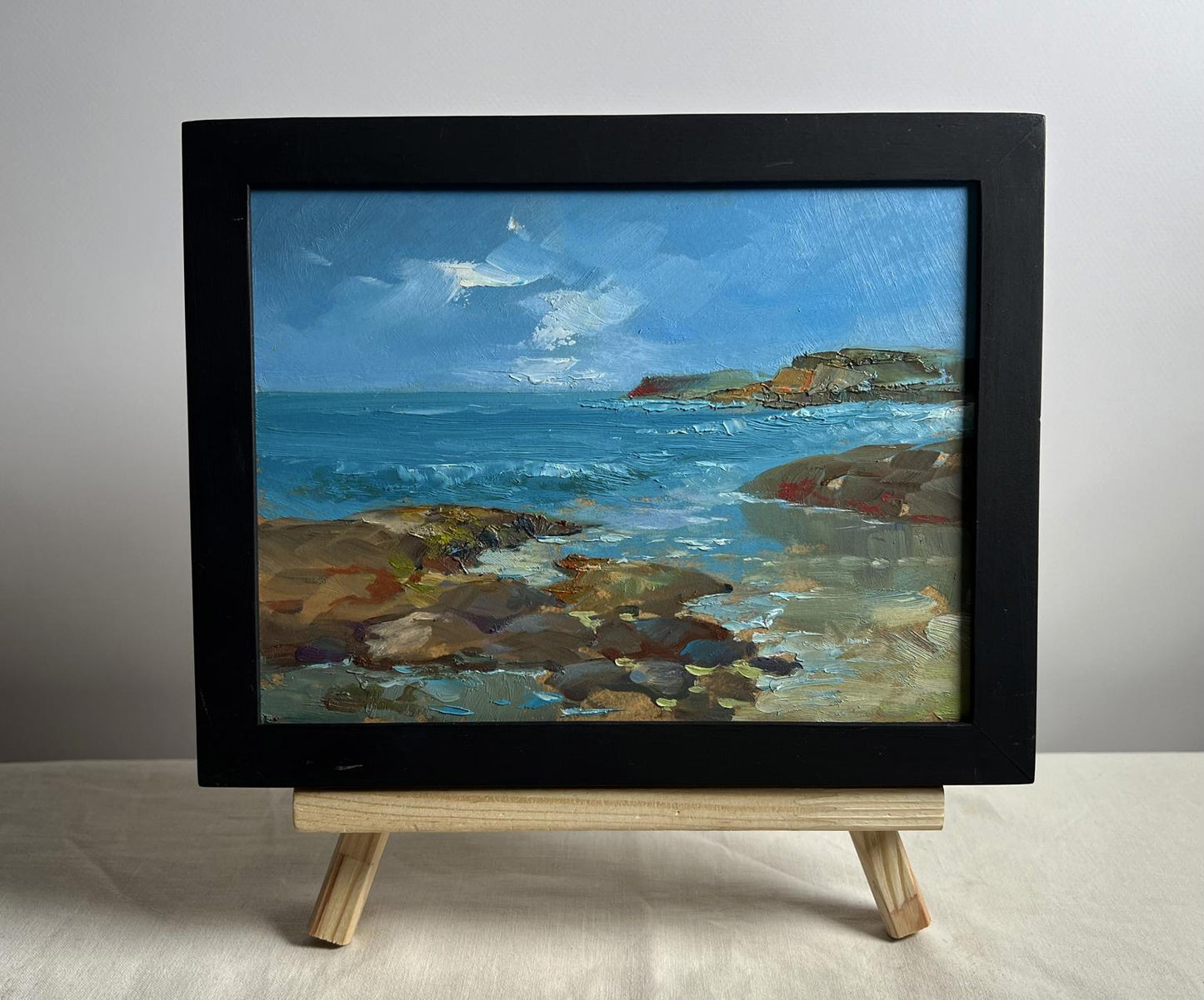 Framed oil painting Sea Horizon by Yuriy Suprunchuk, coastal scene
