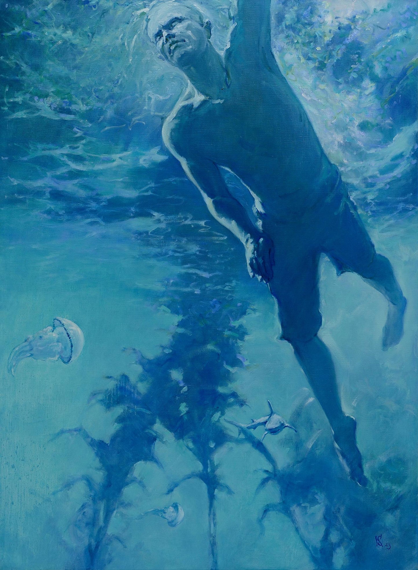 Oil painting Shark Oleg Kateryniuk