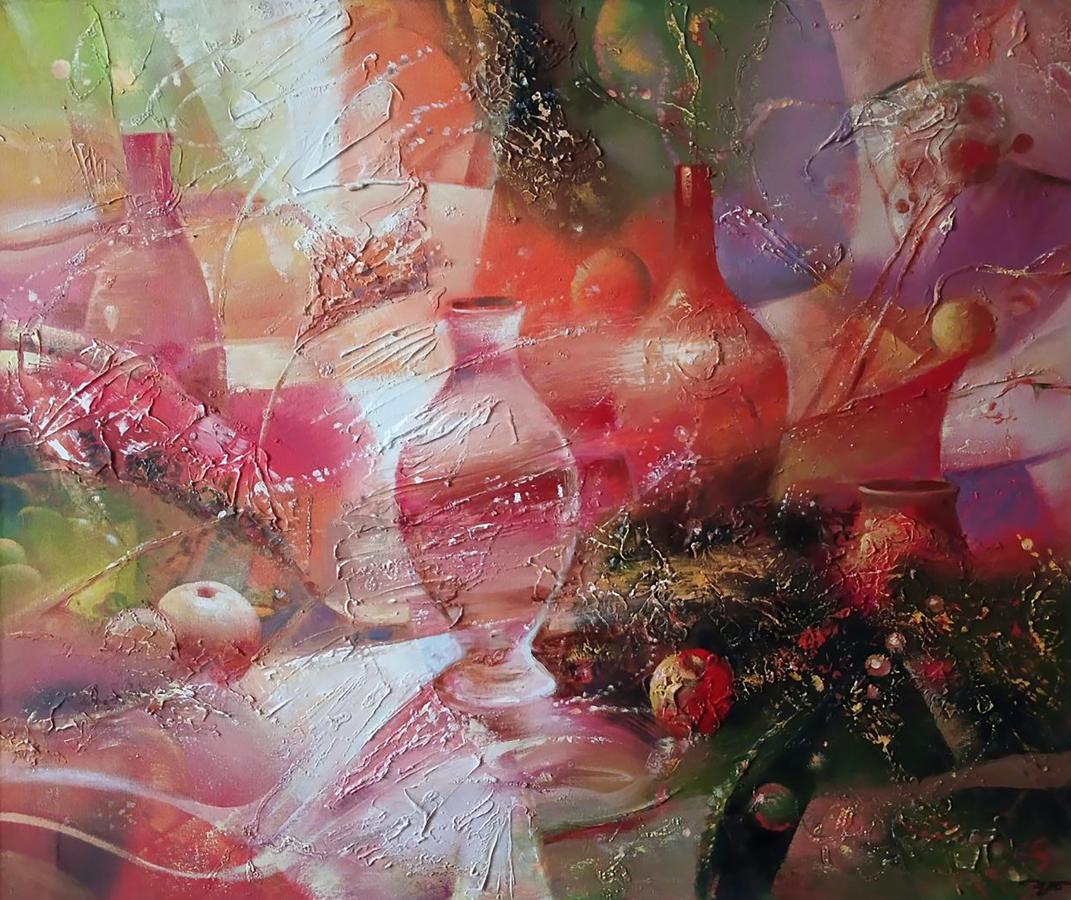 Abstract oil painting Still life on a chic table Anatoly Tarabanov