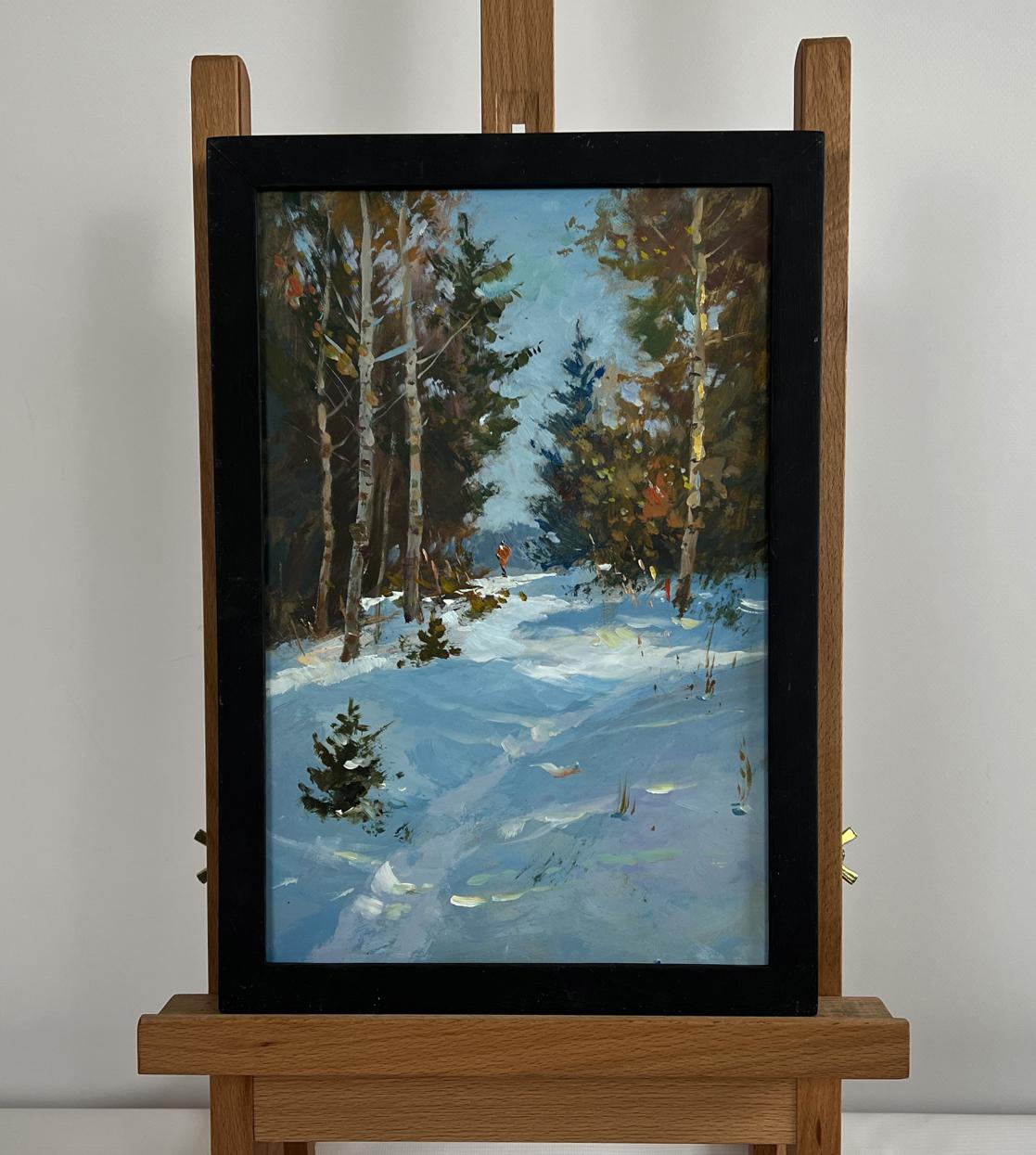 Framed oil painting Rest in the winter forest by Yuriy Suprunchuk